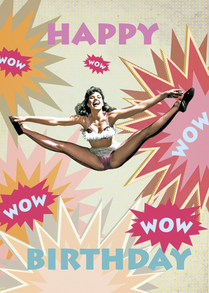 ZAP15 - Happy Birthday Leaping Woman Card by Max Hernn